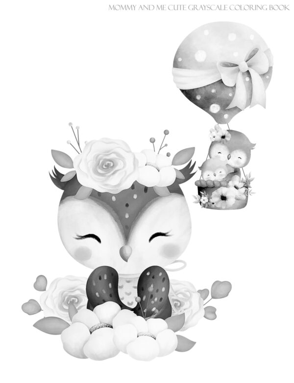 Mommy and Me Cute Grayscale Coloring Book Paperback - Image 12